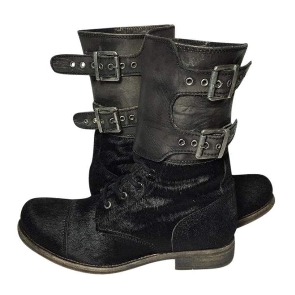 AllSaints Damisi Pony Hair Combat Boot Black 41